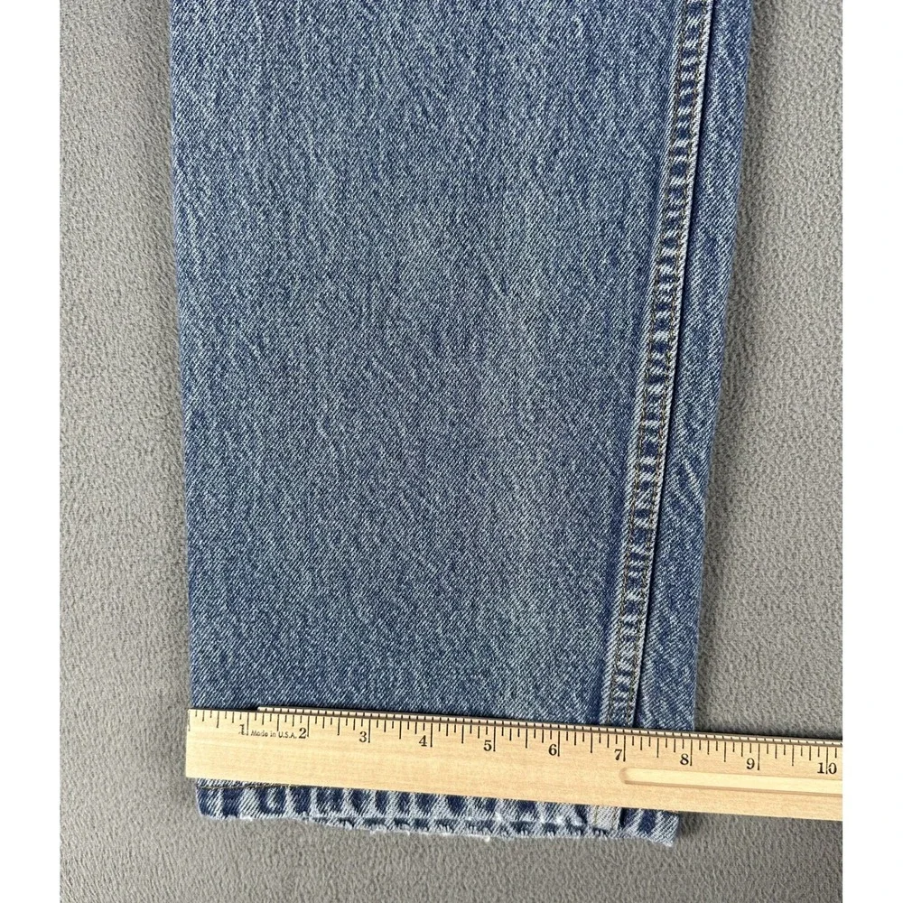 Levis 505 Jeans 34x32 Blue Straight Orange Tab Distressed Faded Vintage 90s 1997